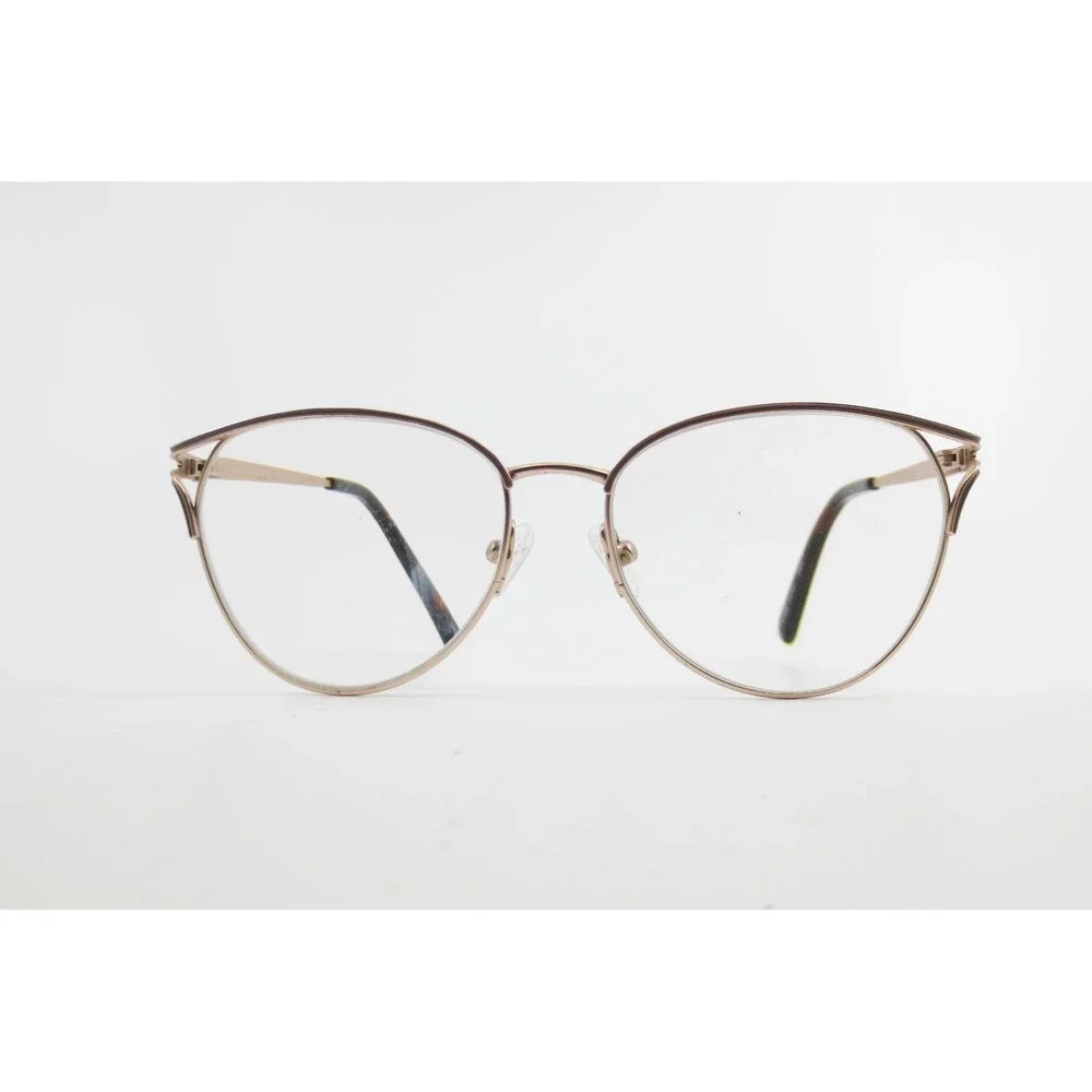 Chelsea Morgan CM 20244 Brown Gold Cat Eye Metal Eyeglass Frames 53-16-140